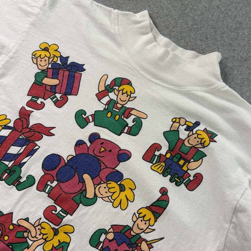 Ugly Christmas Shirt‎ 1993 Juli Santa's Helpers Elves Graphic Holiday M Vintage
